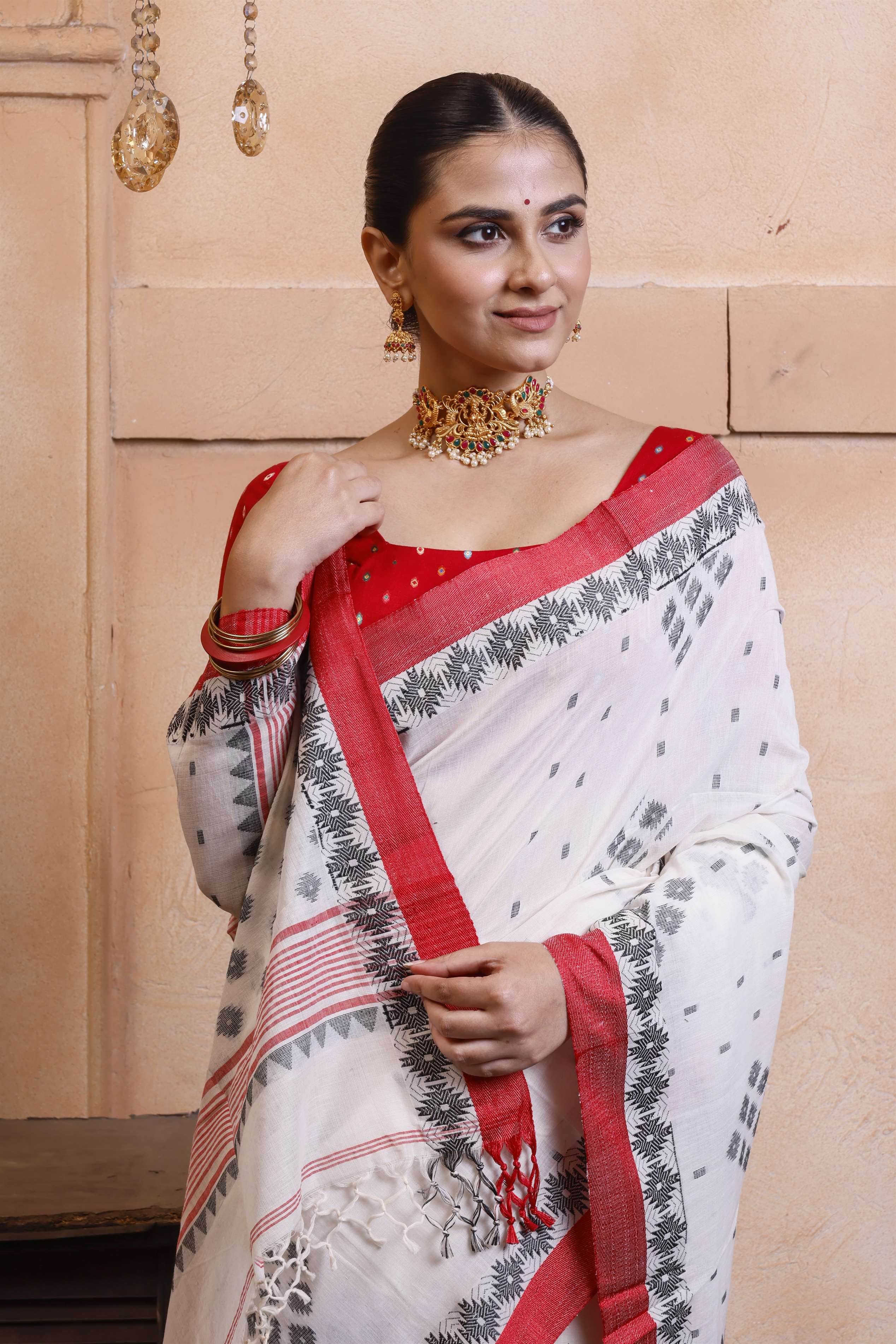 Exclusive Designer Khadi Cotton With Shartin Border