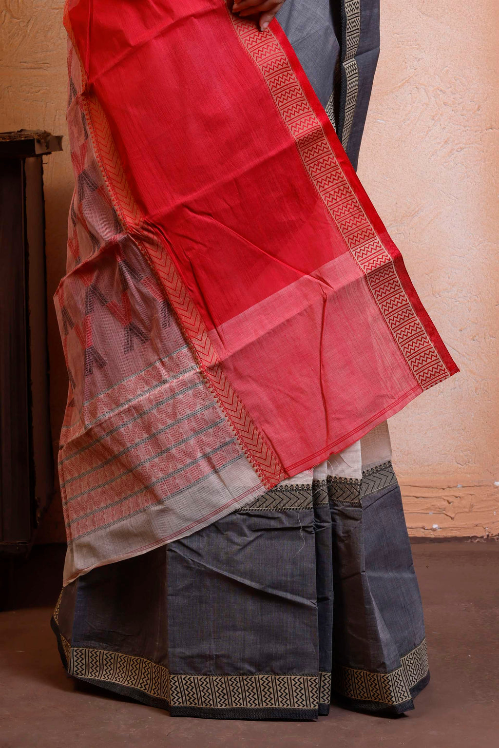 Designer Tant With Ganga Jamuna Border