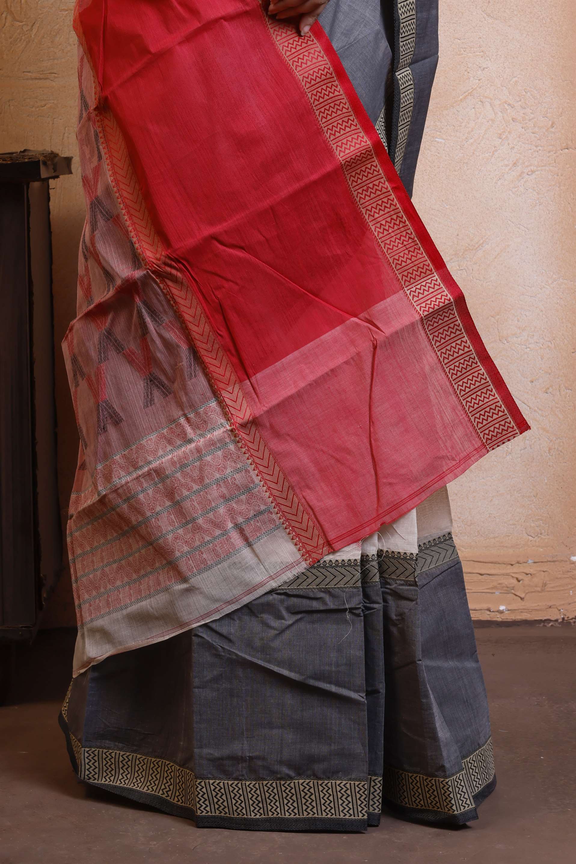 Designer Tant With Ganga Jamuna Border