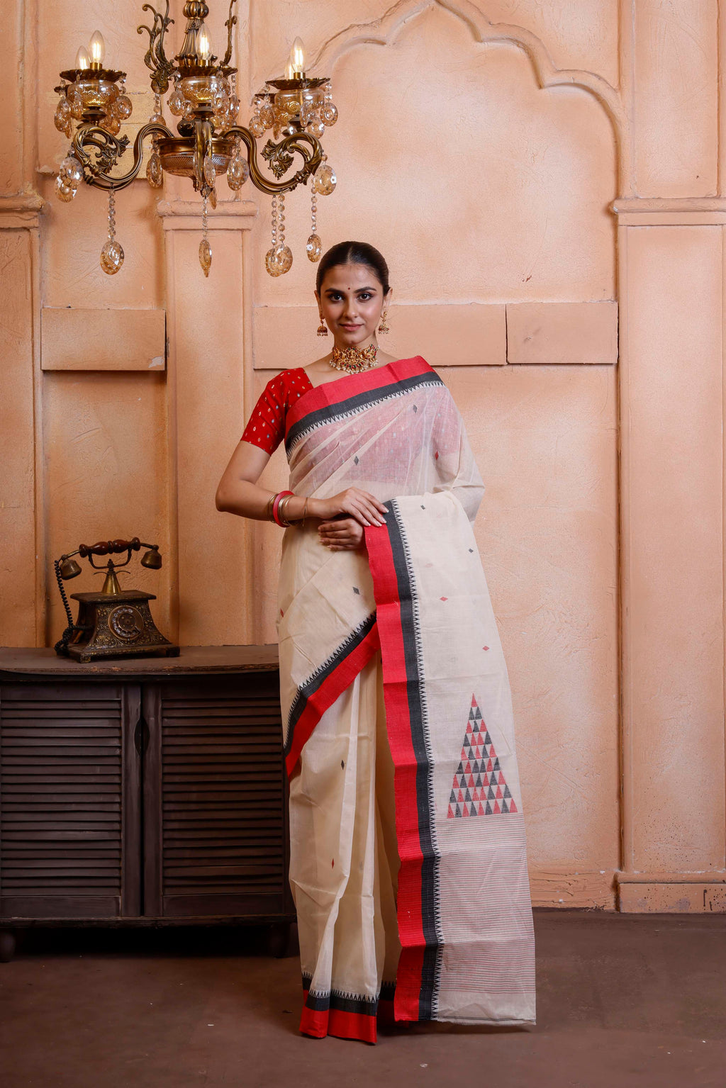 Designer Cotton Tant With Shertin Border