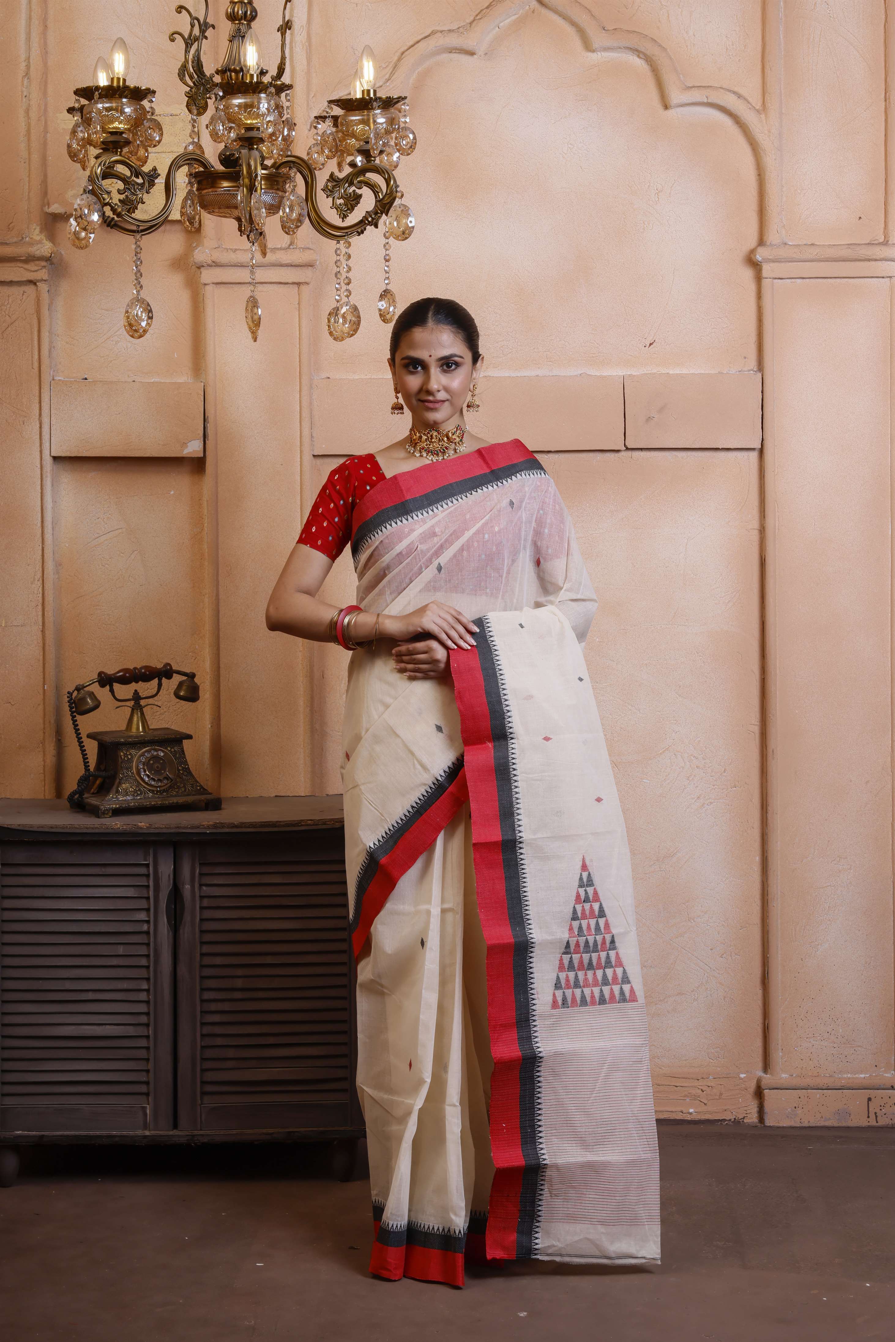 Designer Cotton Tant With Shertin Border