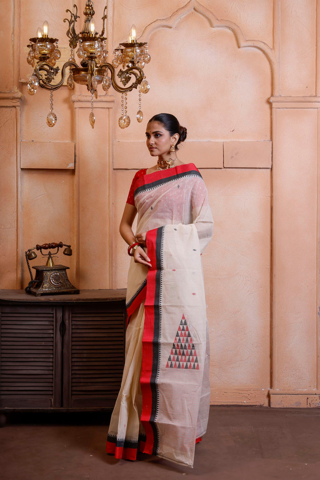 Designer Cotton Tant With Shertin Border