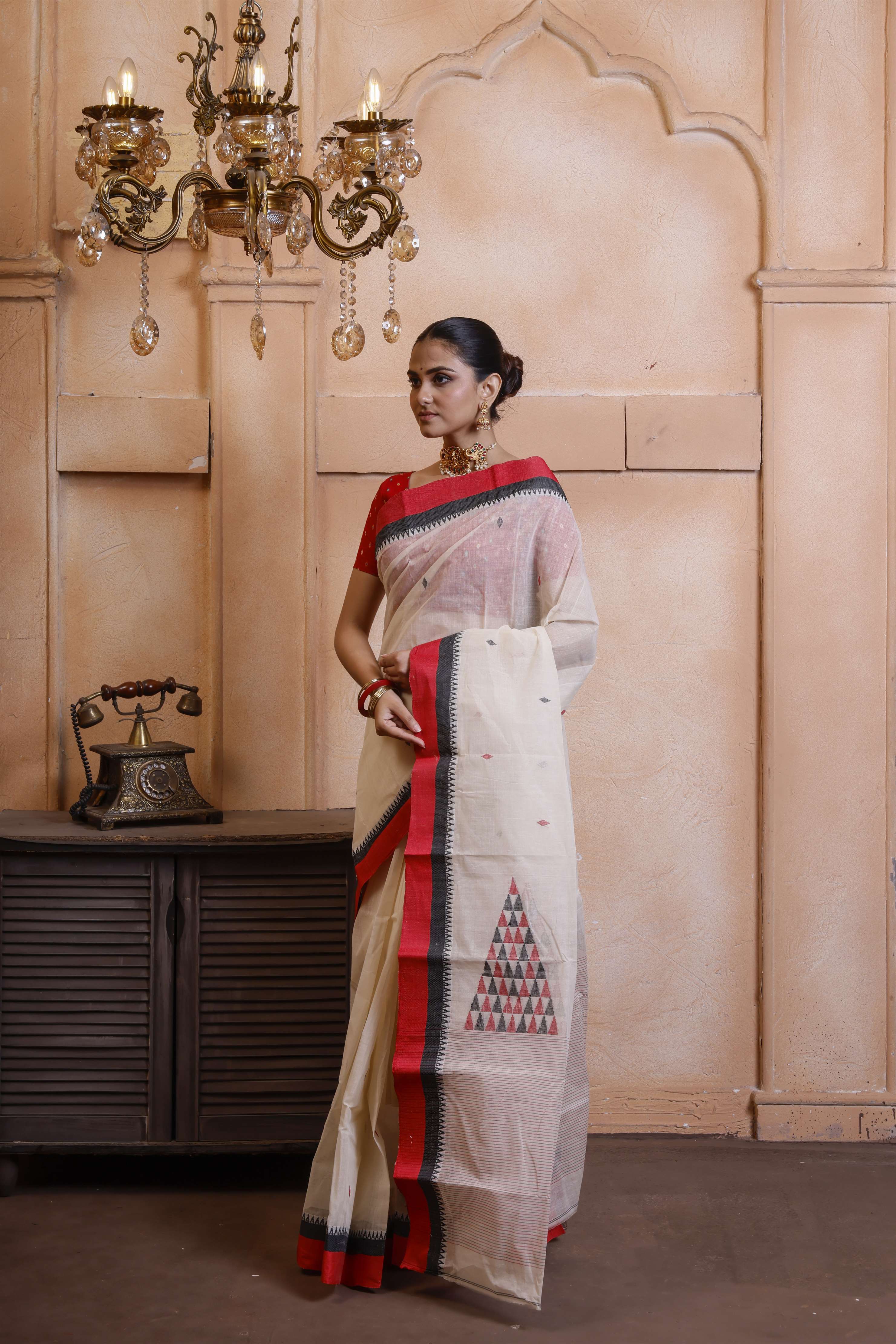 Designer Cotton Tant With Shertin Border