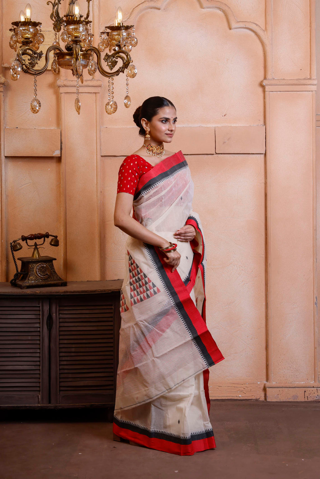 Designer Cotton Tant With Shertin Border