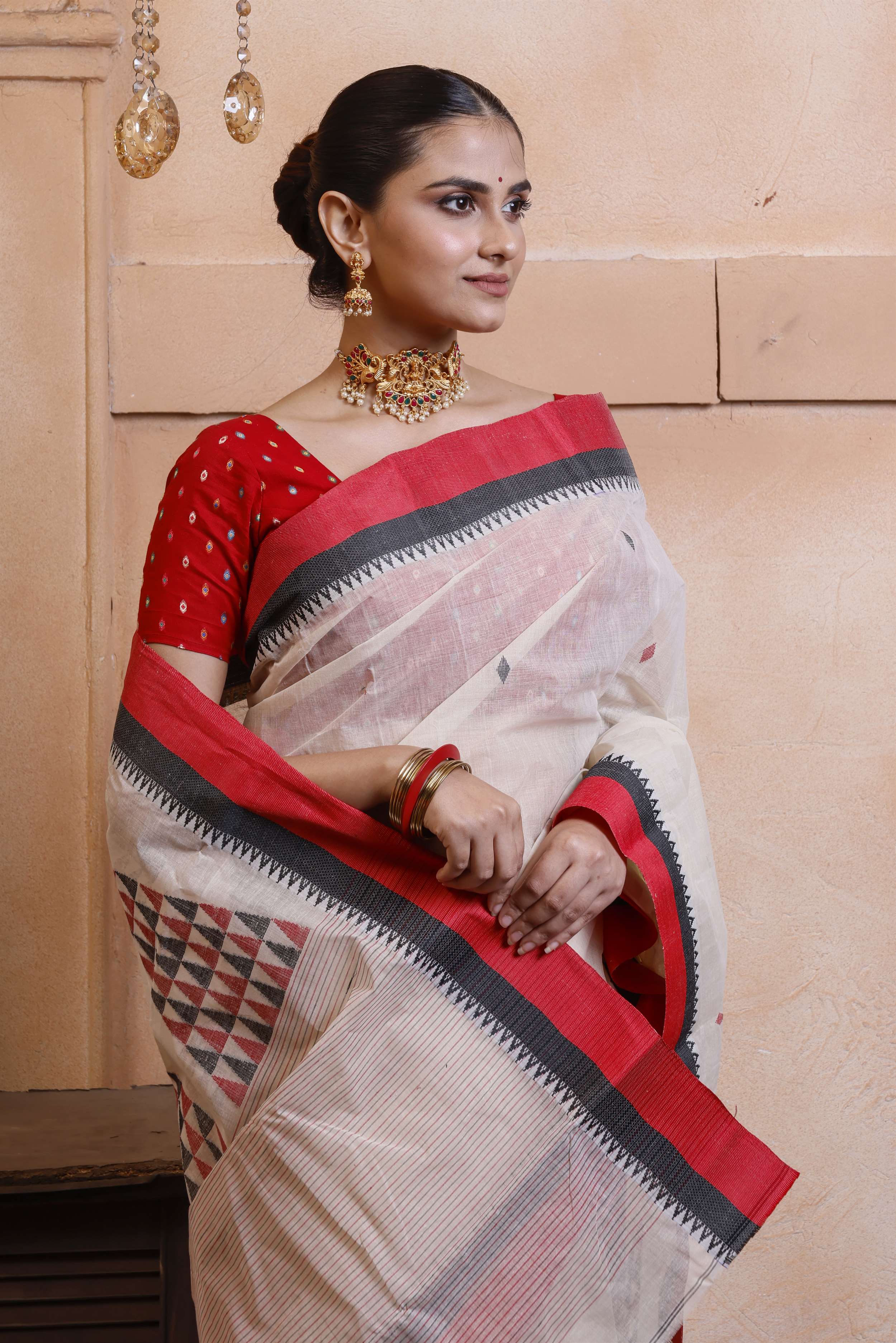 Designer Cotton Tant With Shertin Border