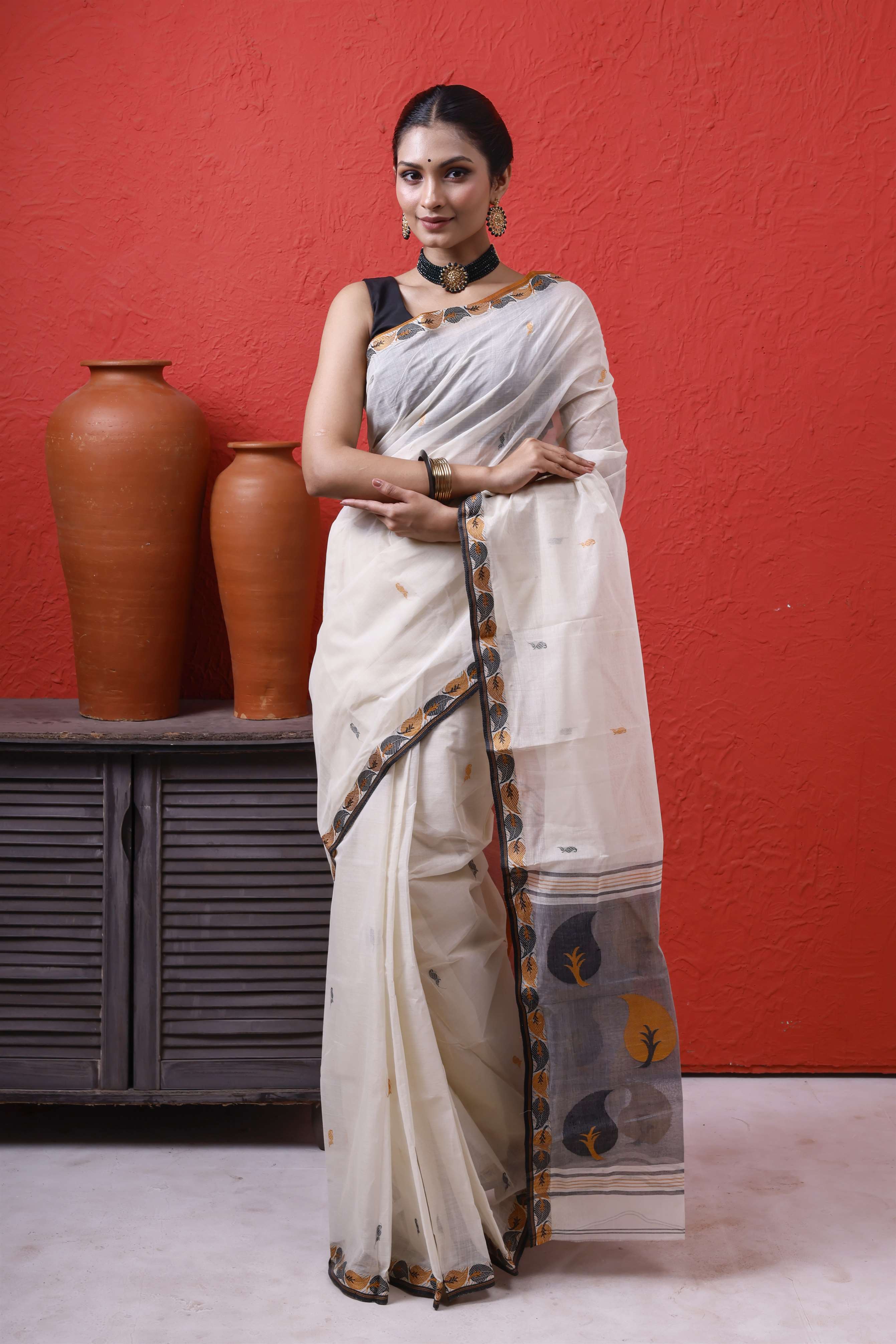 Exclusive Designer Cotton Tant Saree