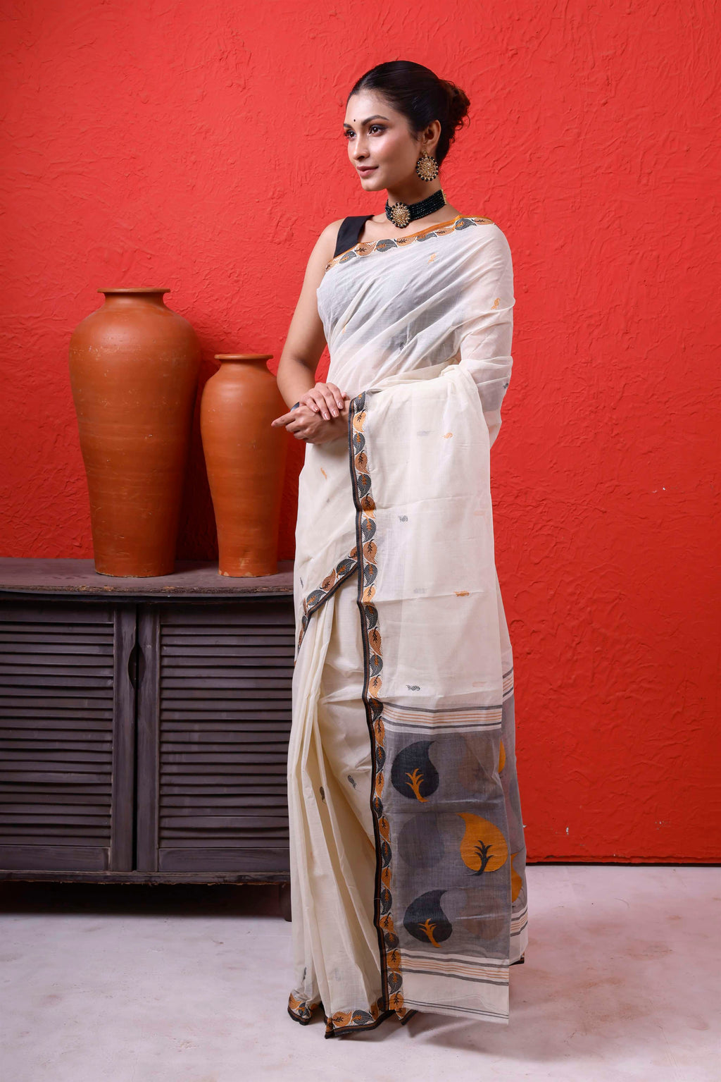 Exclusive Designer Cotton Tant Saree