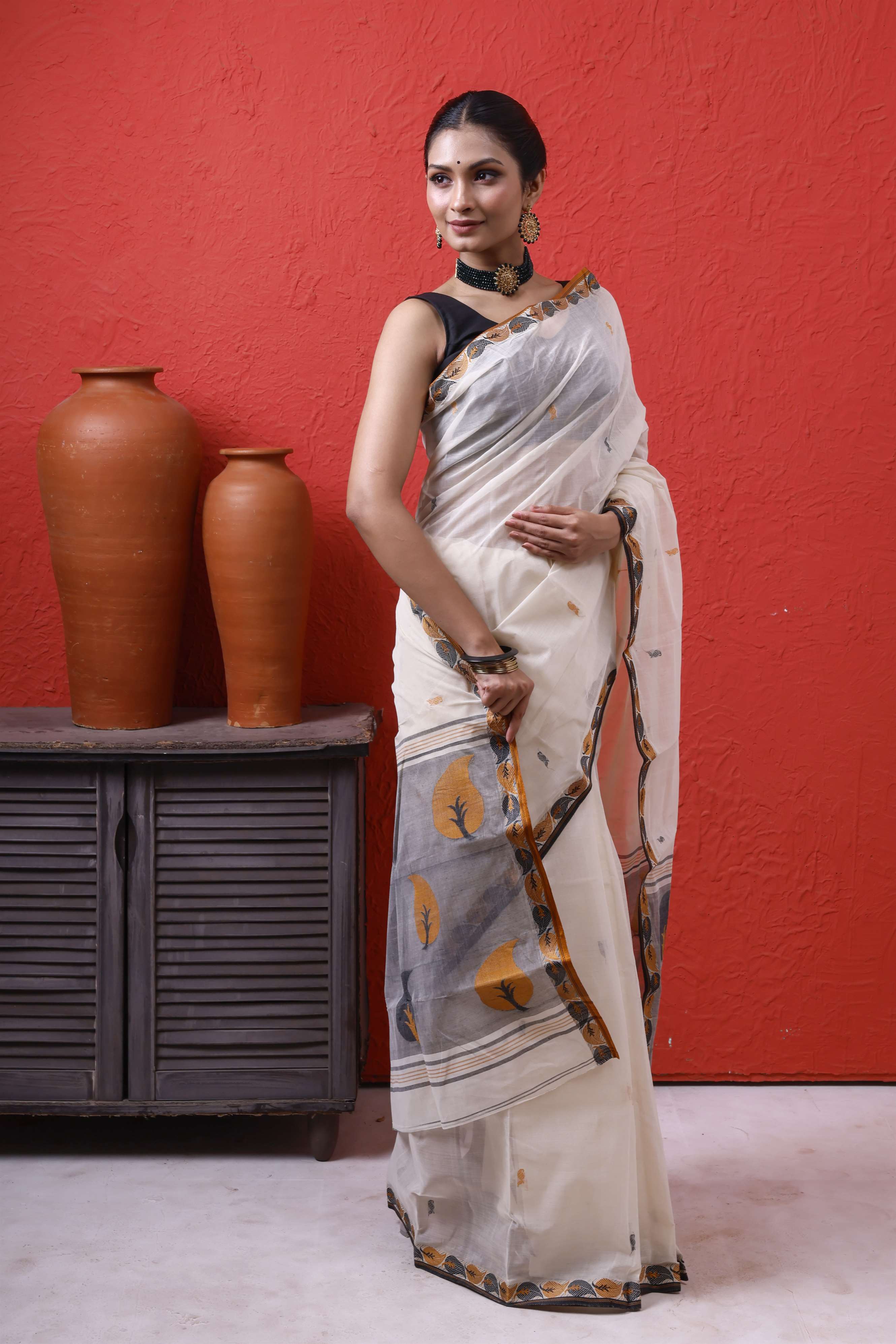 Exclusive Designer Cotton Tant Saree