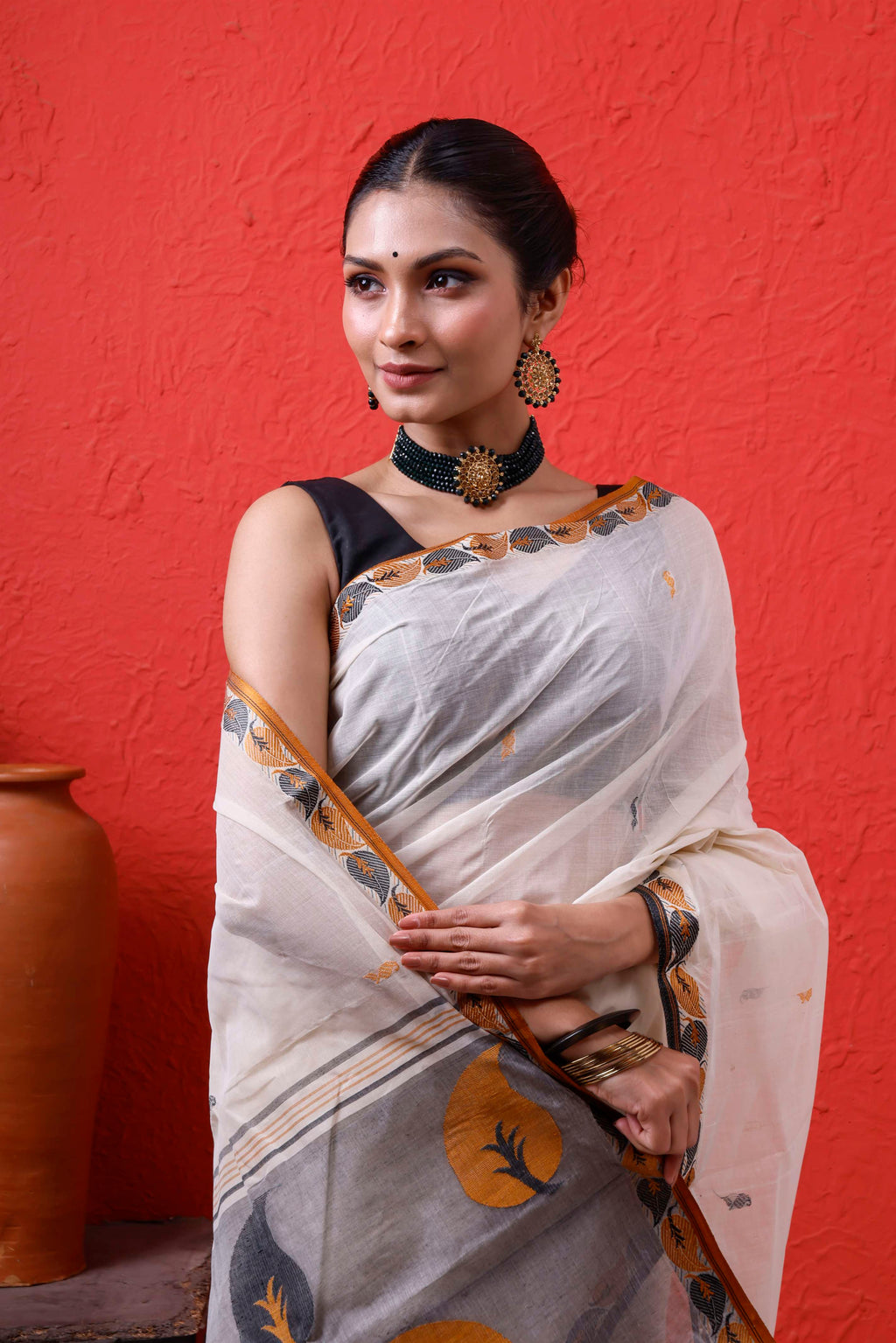 Exclusive Designer Cotton Tant Saree