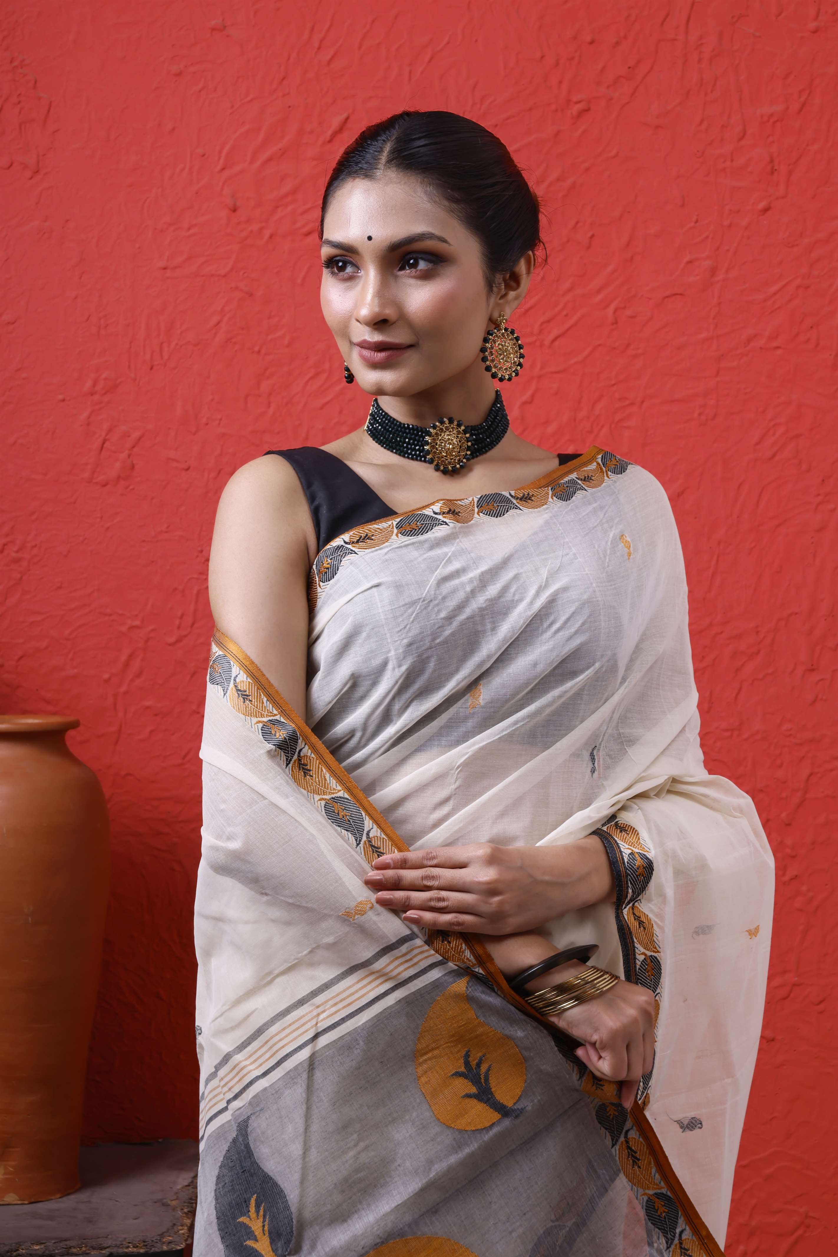 Exclusive Designer Cotton Tant Saree