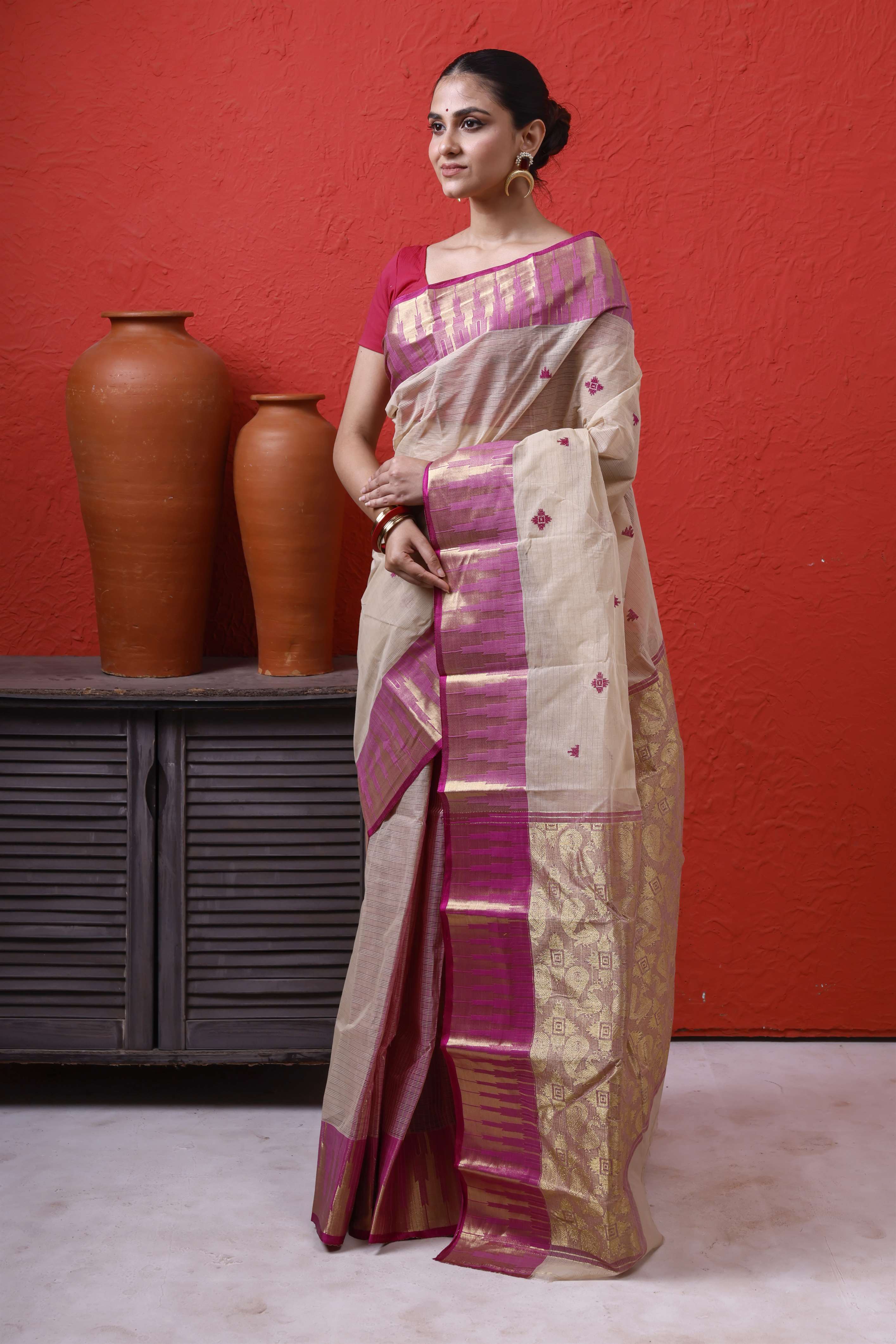 Designer Cotton Tant Benarasi With Patil Pallu Secondary image