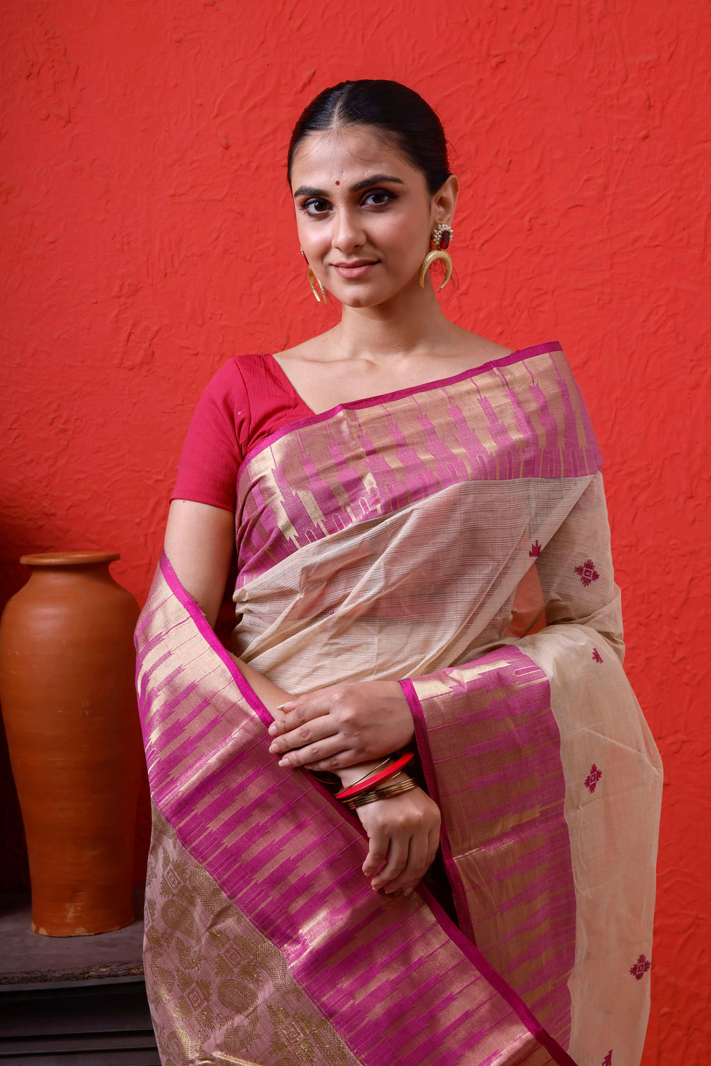 Designer Cotton Tant Benarasi With Patil Pallu