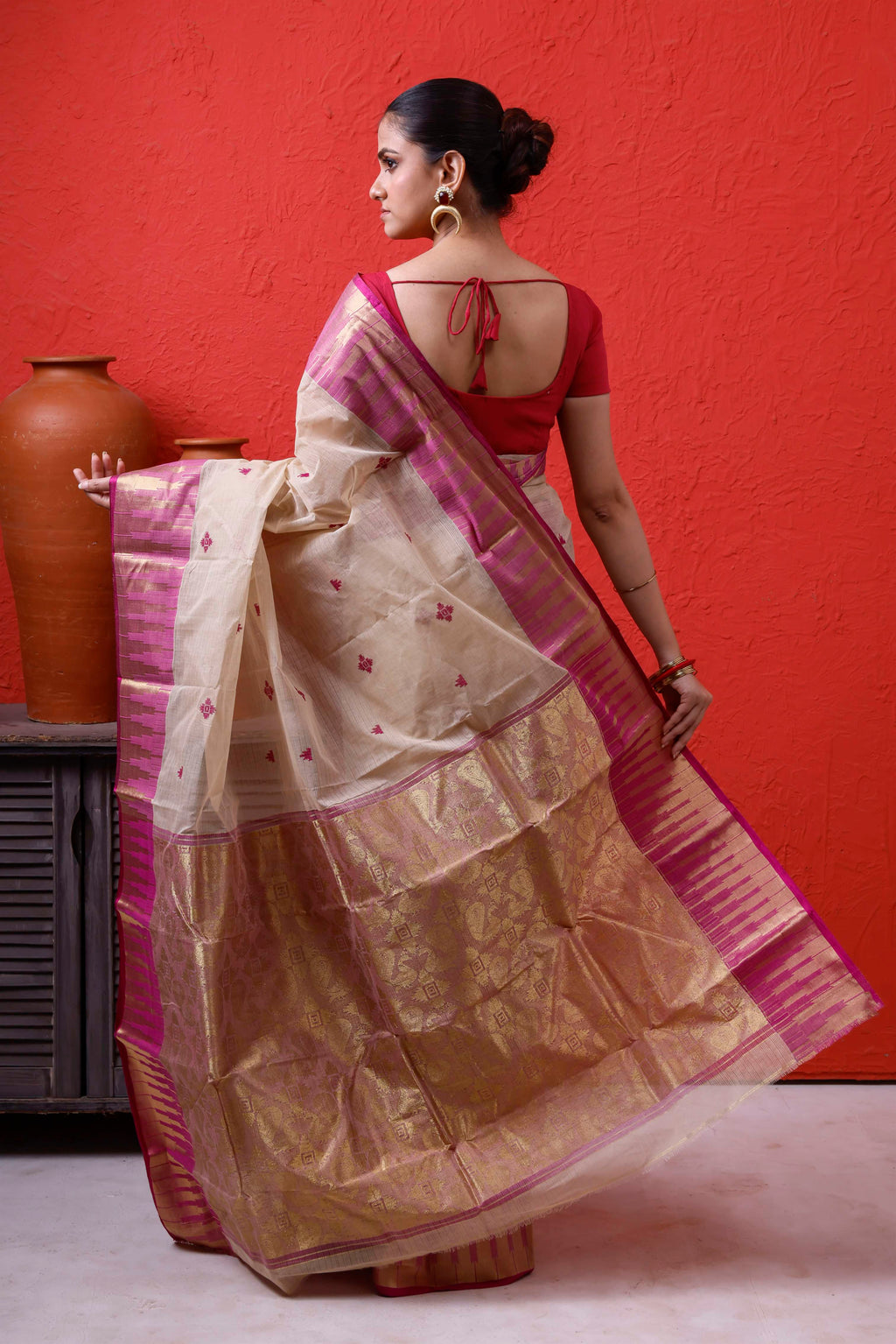 Designer Cotton Tant Benarasi With Patil Pallu