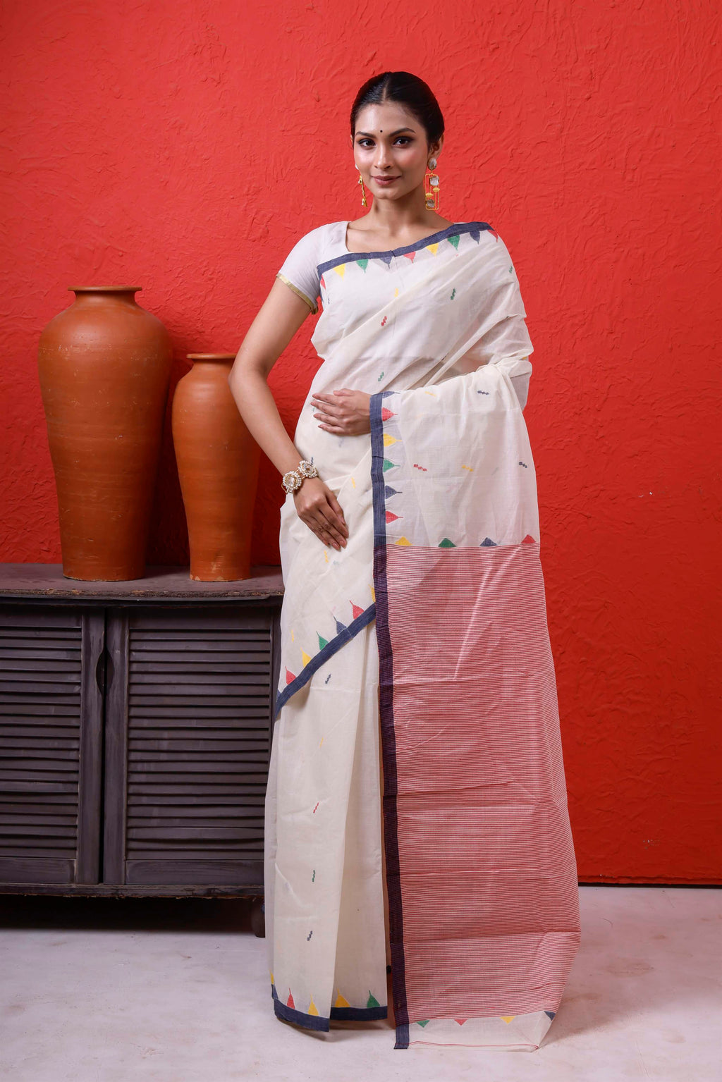 Cotton Designer Dhakai Hand Weaving