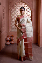 Cotton Tant Broket With Red Border