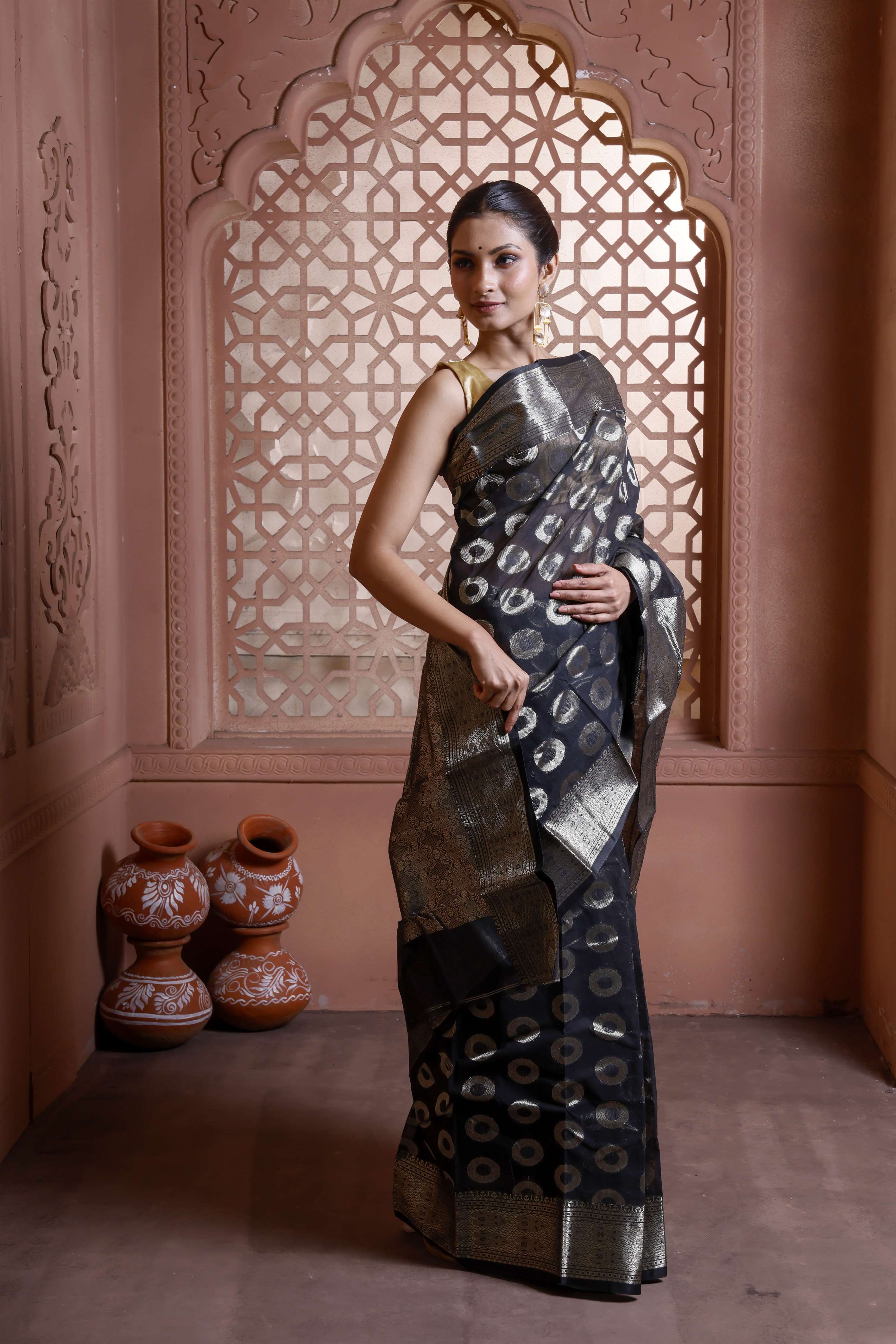 Designer All Over Cotton Tant Banarasi Secondary image