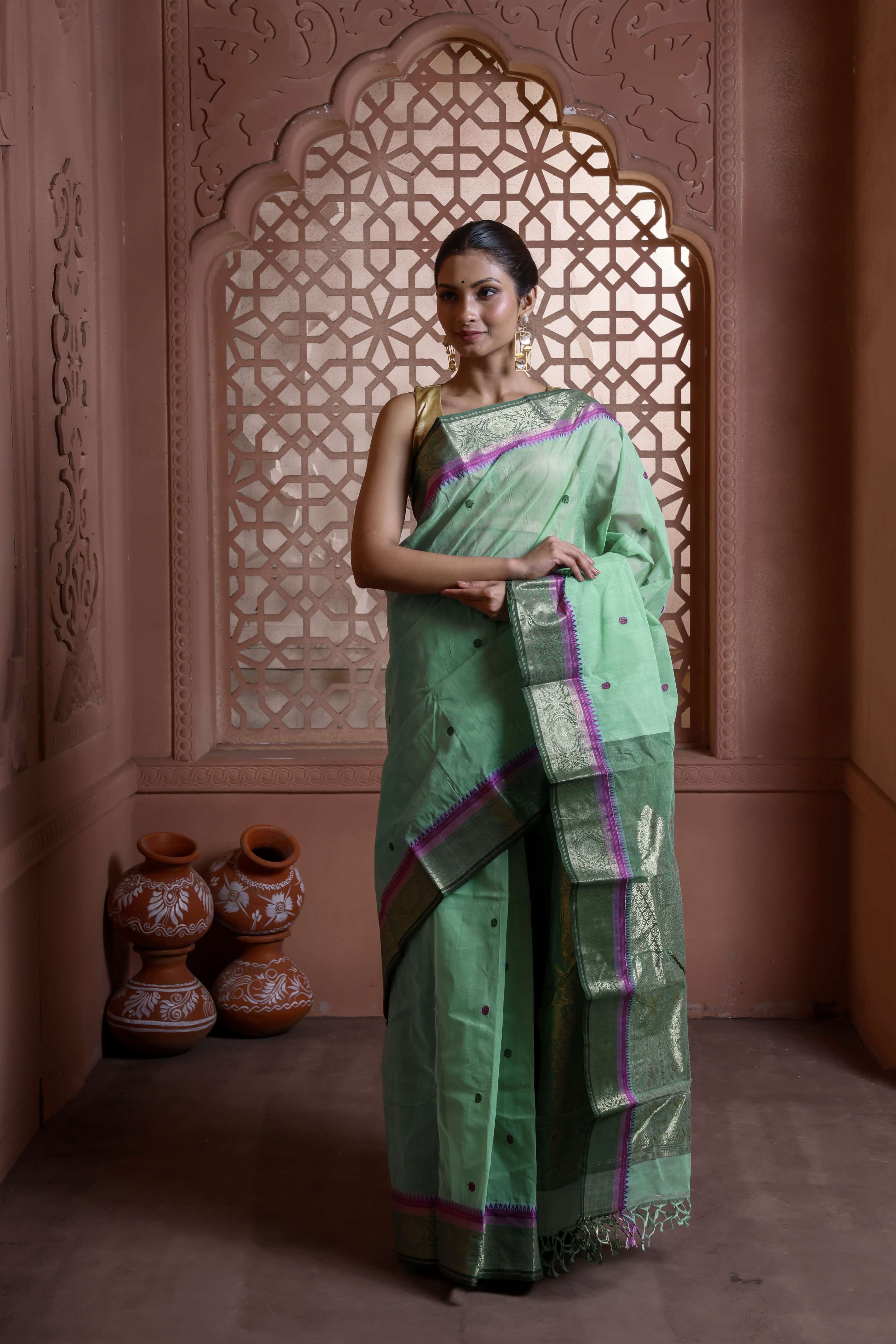 Designer Cotton Tant Banarasi Secondary image