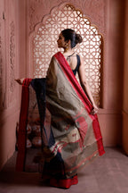 Half half cotton designer with beautiful pallu