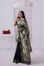 Exclusive Designer Tant Banarasi With Double Pallu