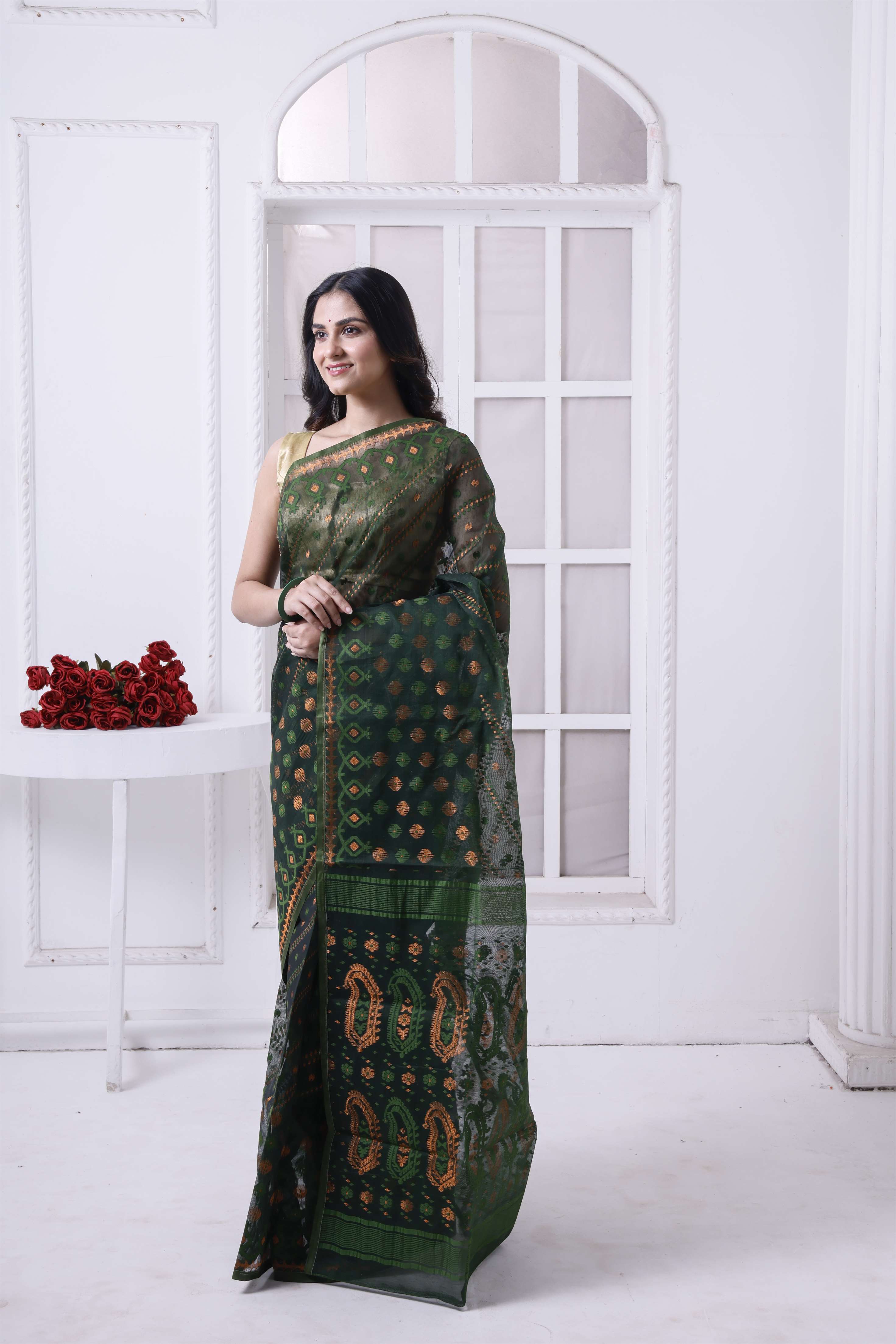 Exclusive Designer Resham Jamdani Secondary image