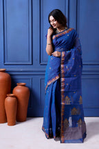 Designer Tant Saree With Small Mina Border