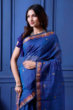 Designer Tant Saree With Small Mina Border