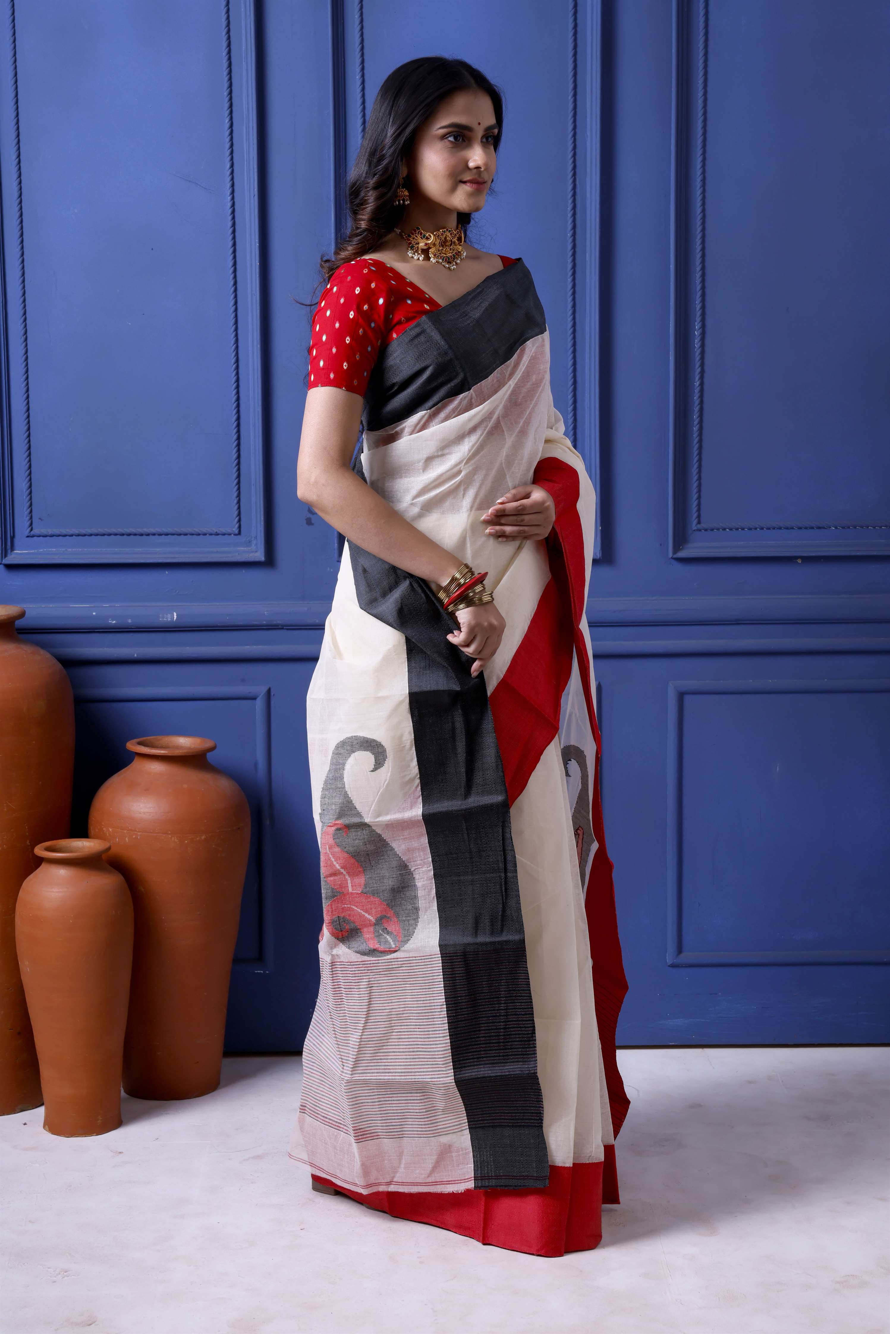 Exclusive Stylish Cotton Ganga Jamuna Border