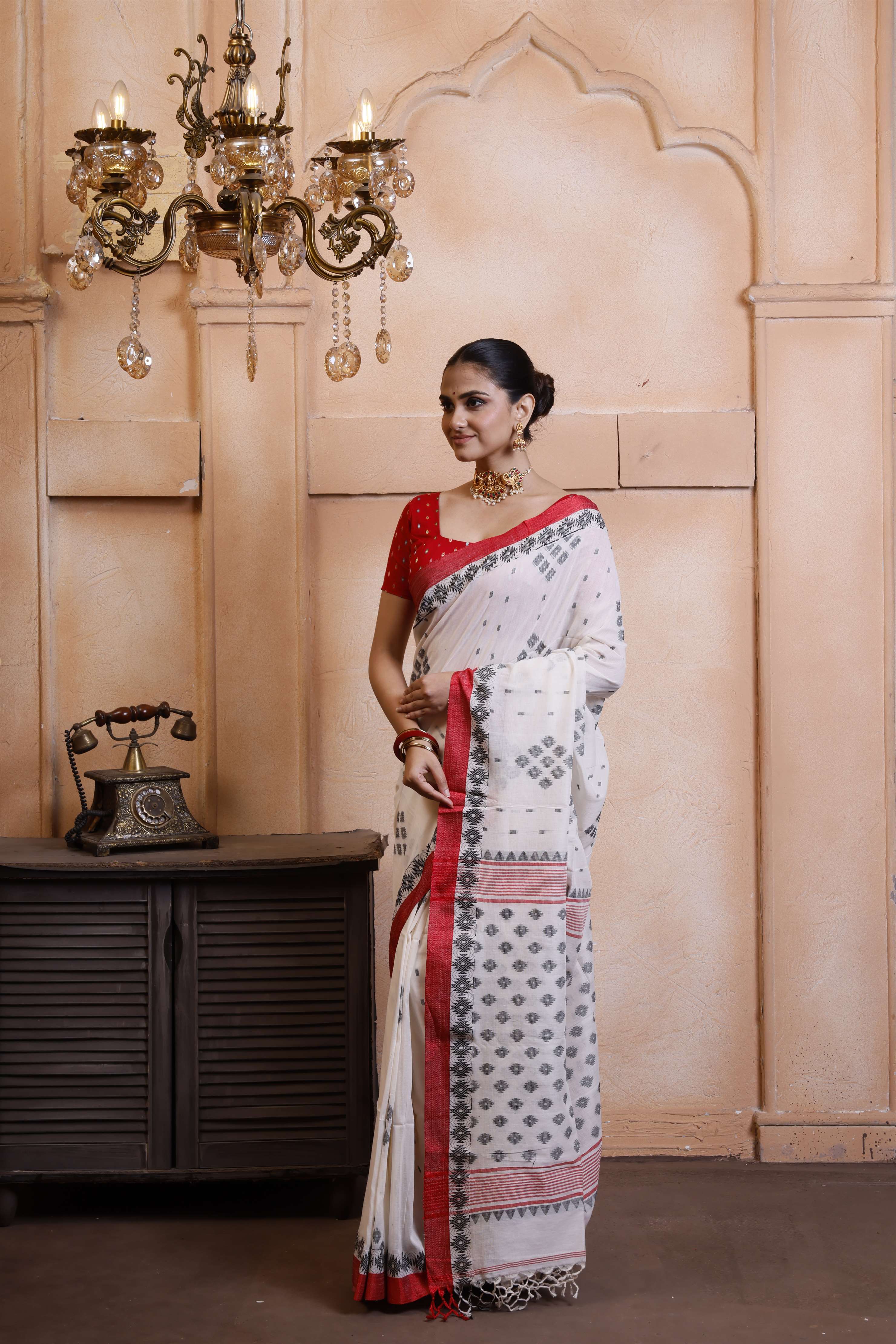 Exclusive Designer Khadi Cotton With Shartin Border Secondary image