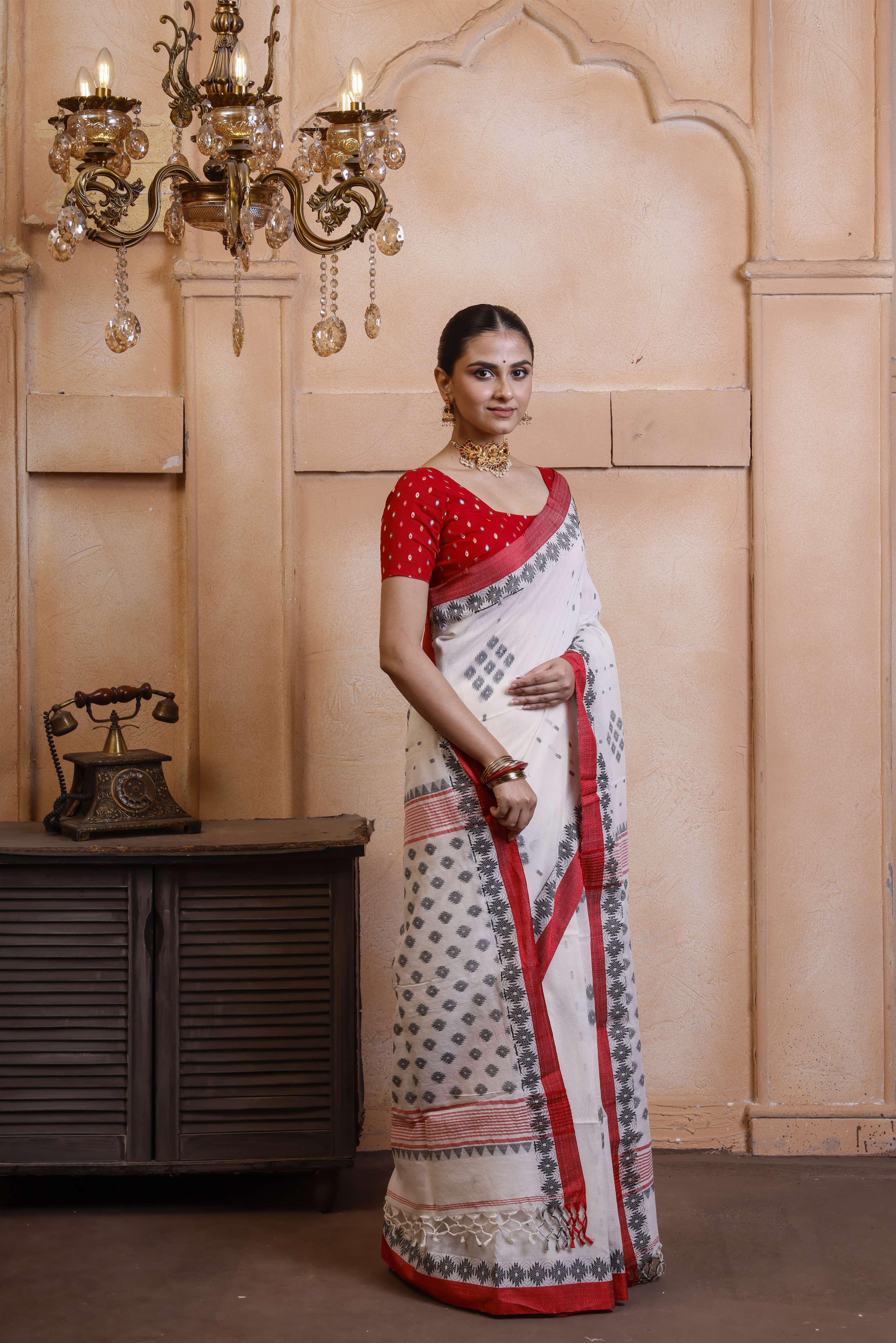 Exclusive Designer Khadi Cotton With Shartin Border